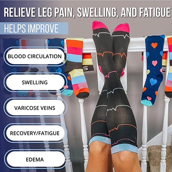 3-Pair Compression Socks for Women Size Small/Medium NEW - Picture 2 of 5